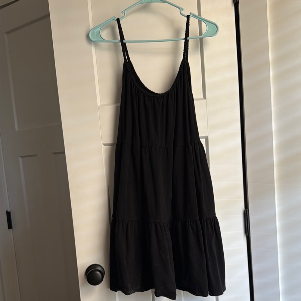 Old Navy Black Sleeveless Sundress with Ruffled Tiered Design